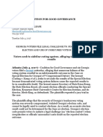 Press Release-Georgia Voters File Legal Challenge To June 20 Special Election