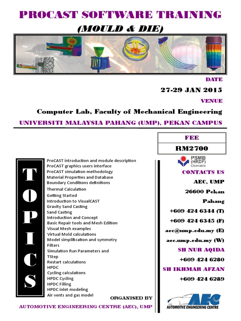 Procast Software Training Jan 27 2015 Simulation Computer Science