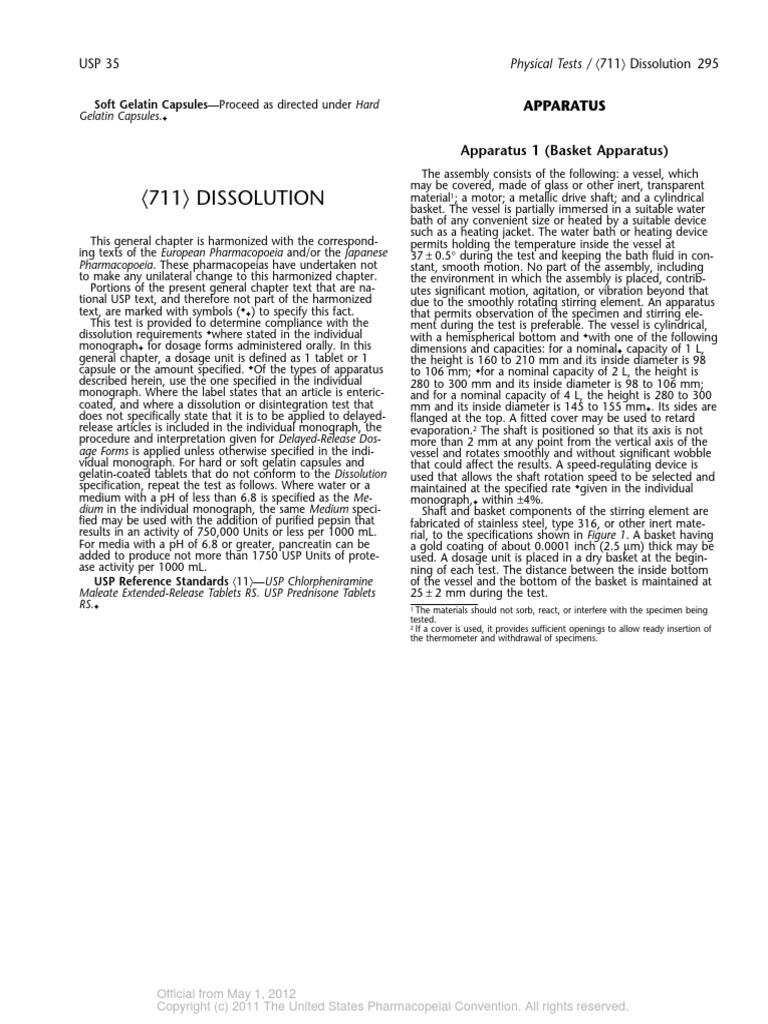 0295-0301 (711) Dissolution | PDF | Buffer Solution | Filtration