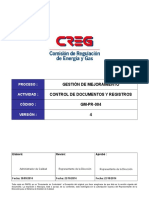 GM-PR-004 Control de Documentos y Registros