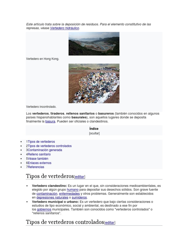 Botadero de Basura | PDF | Vertedero | Impacto humano en el medio ambiente