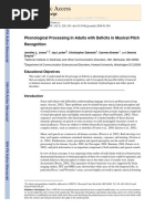 Phonological Processing In Adults with Deficits in Musical Pitch Recognition