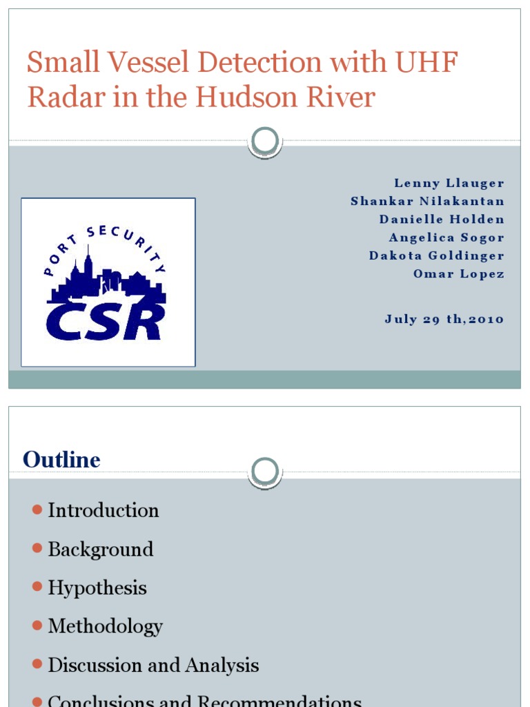 Small Vessel Detection with UHF Radar in the Hudson River ...