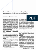 Factors Influencing Evaporation From Sample Cups, and Assessment of Their Effect On Analytical Error