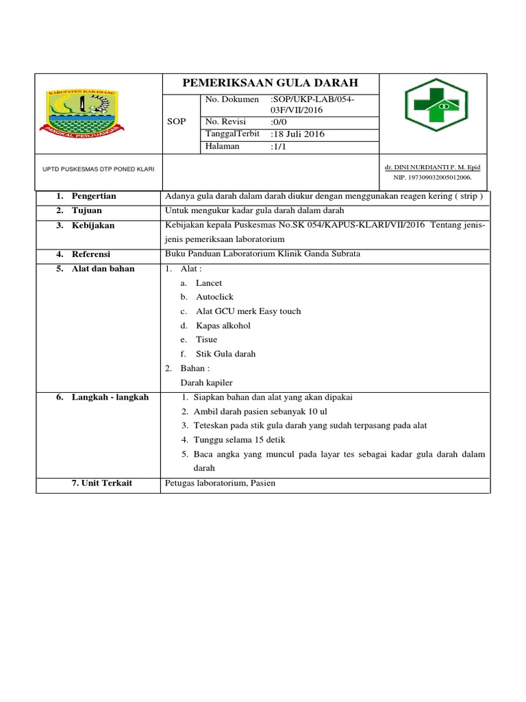 8.1.2.2.f Sop Pemeriksaan Gula Darah