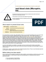 UK Patient Aspirin For Blood Clot Prevention Medication Leaflet