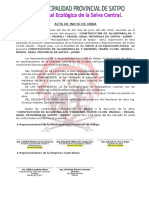 Acta de Inicio y Entrega de Terreno