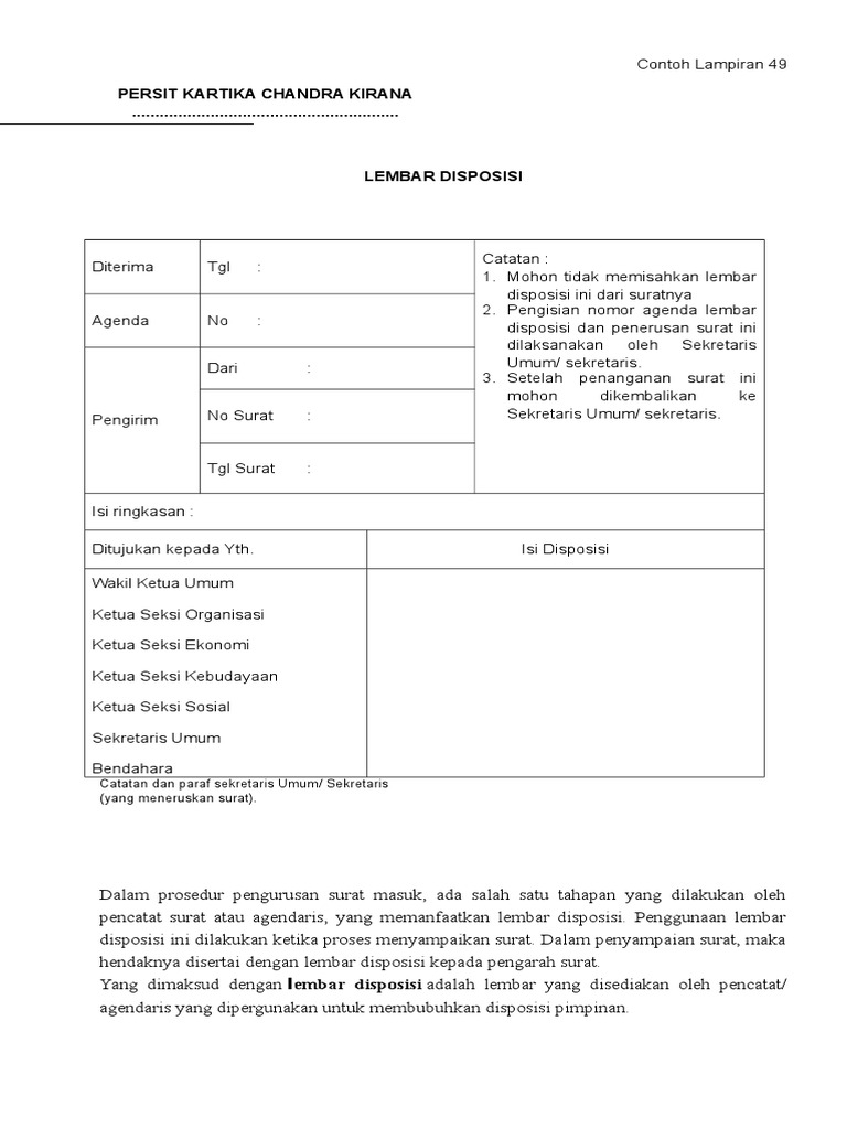Contoh Disposisi Surat Keluar Contoh Surat Terlengkap Terbaru 2020