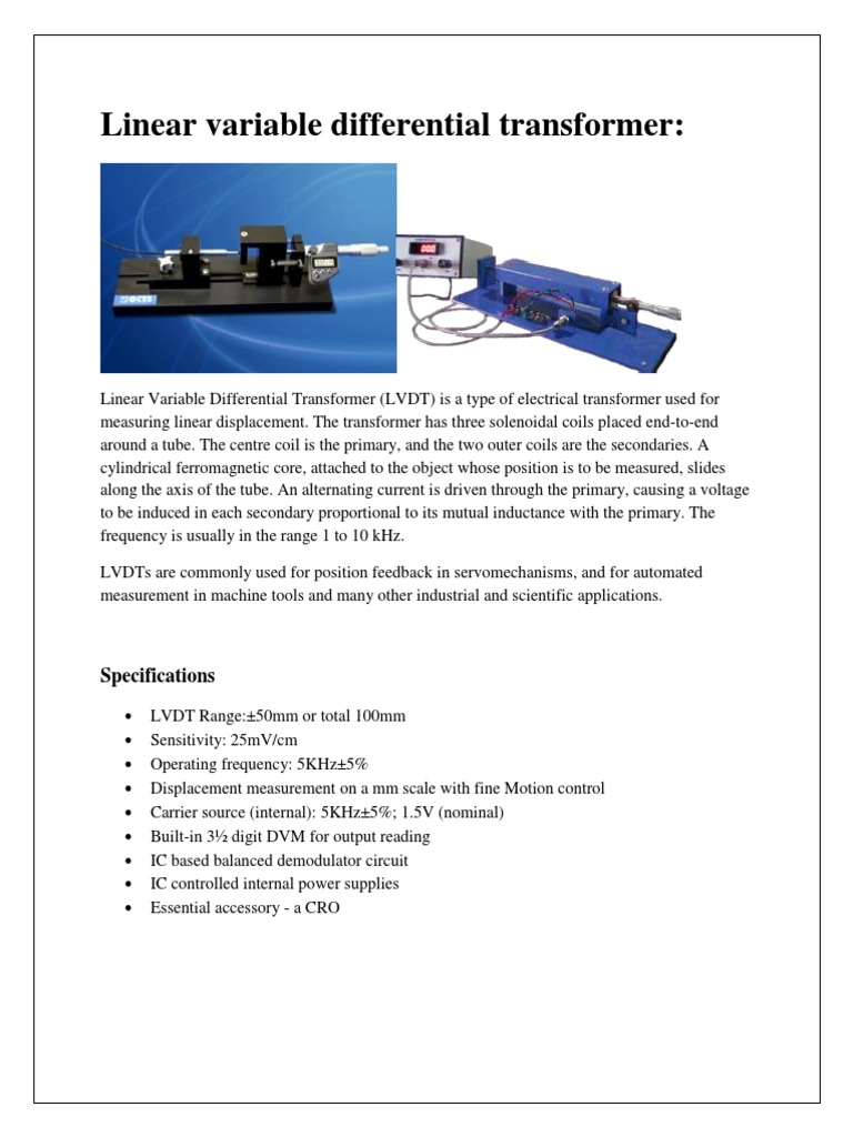 Linear Variable Differential Transformer | PDF