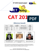 CAT 2016 Question Paper With Solution by Cetking