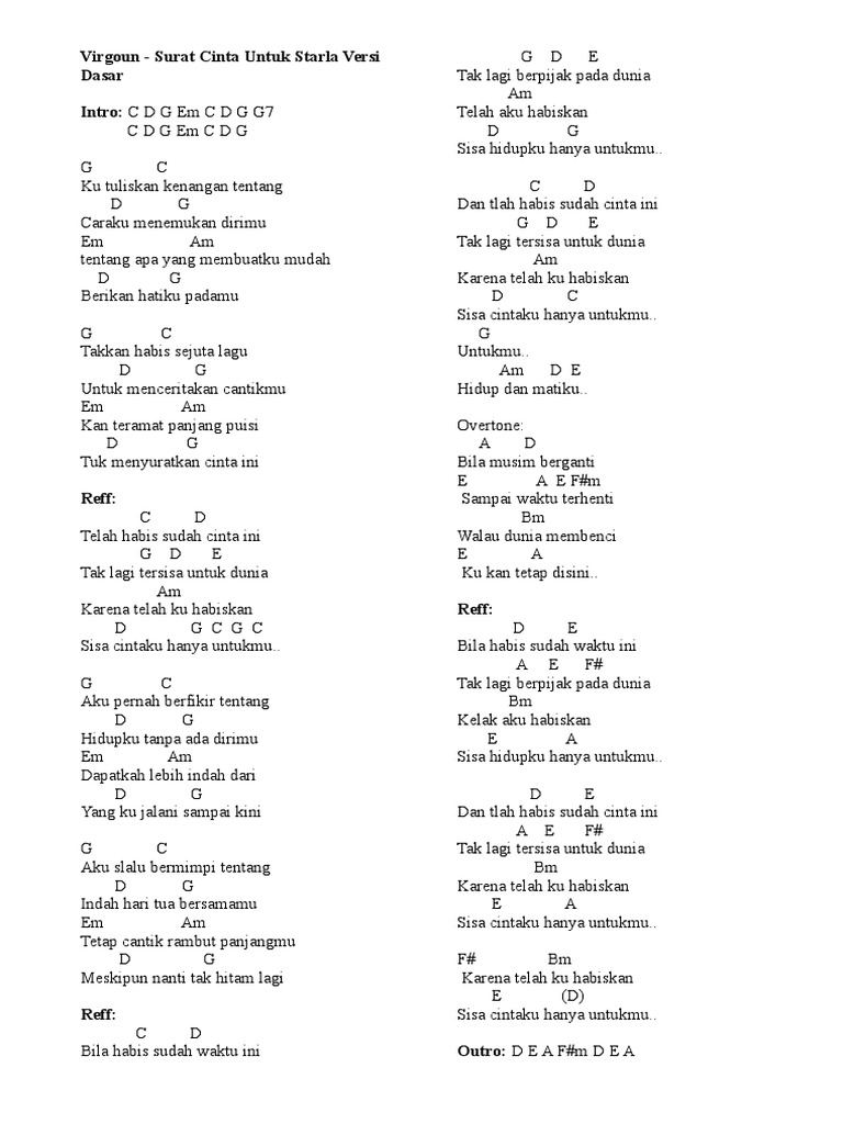 Download 60+ Contoh Surat Cinta Untuk Starla Chord Terbaru Gratis