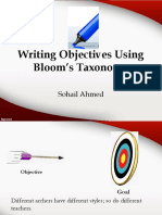 Writing Objectives Using Bloom's Taxonomy: Sohail Ahmed