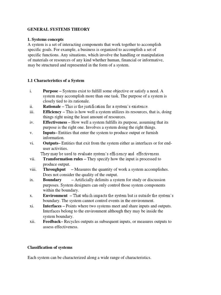 Overview of General Systems Theory | PDF | System | Control Theory
