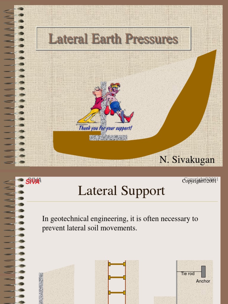 Lateral Earth Pressures: N. Sivakugan | PDF | Deep Foundation ...