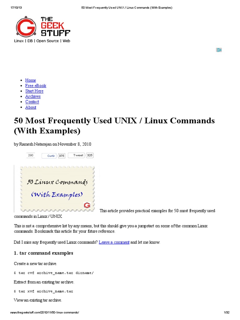 50 - Most - Frequently - Used - UNIX - Linux Commands - With Examples ...