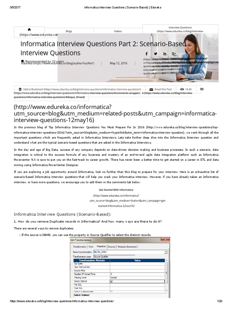 Informatica interview questions scenario based edureka pdf