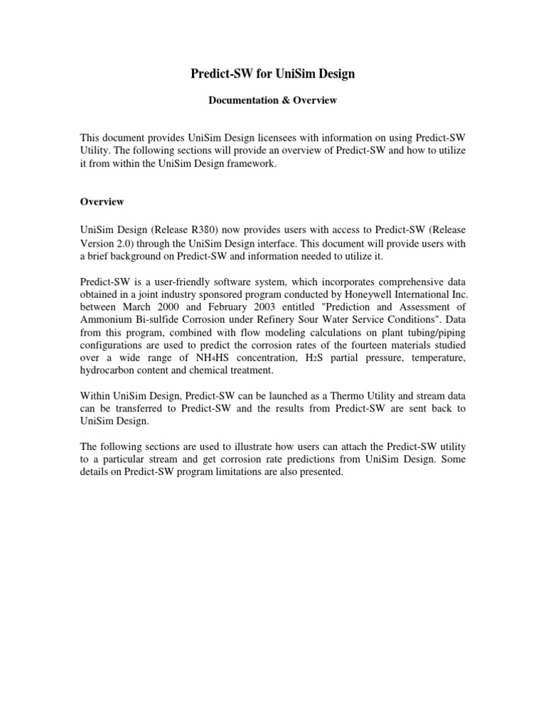 Predict-SW Integration in UniSim Design | PDF | Graphical User ...