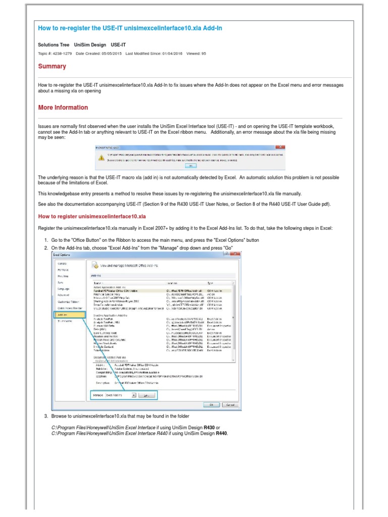 How To Register Unisim Excel User Interface Tools | PDF | Tab (Gui ...