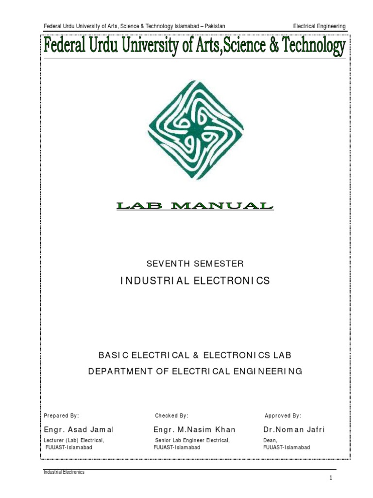 Industrial Electronics A Text Lab Manual