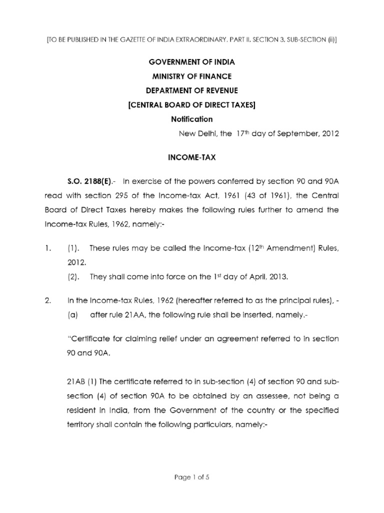 Circular - Tax Residency Certificate | PDF