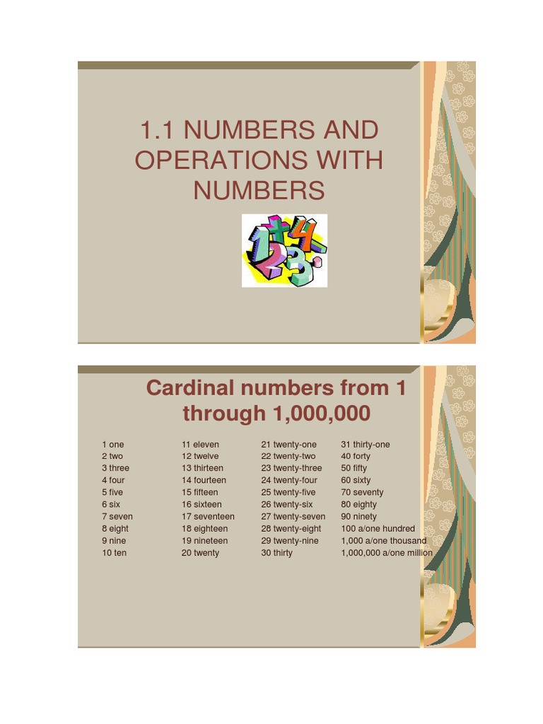 Numbers and Operations Guide | PDF | Decimal | Fraction (Mathematics)