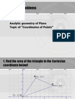 Some Problems: Analytic Geometry of Plane Topic of "Coordinates of Points"