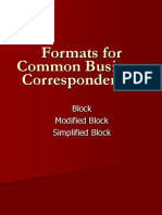 Formats for Common Business Correspondences