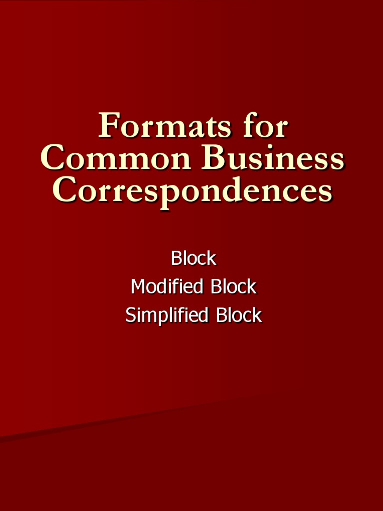 Formats For Common Business | PDF | Business