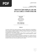 PROVOCĂRI IMPLICATE DE EVALUAREA COMPANIILOR