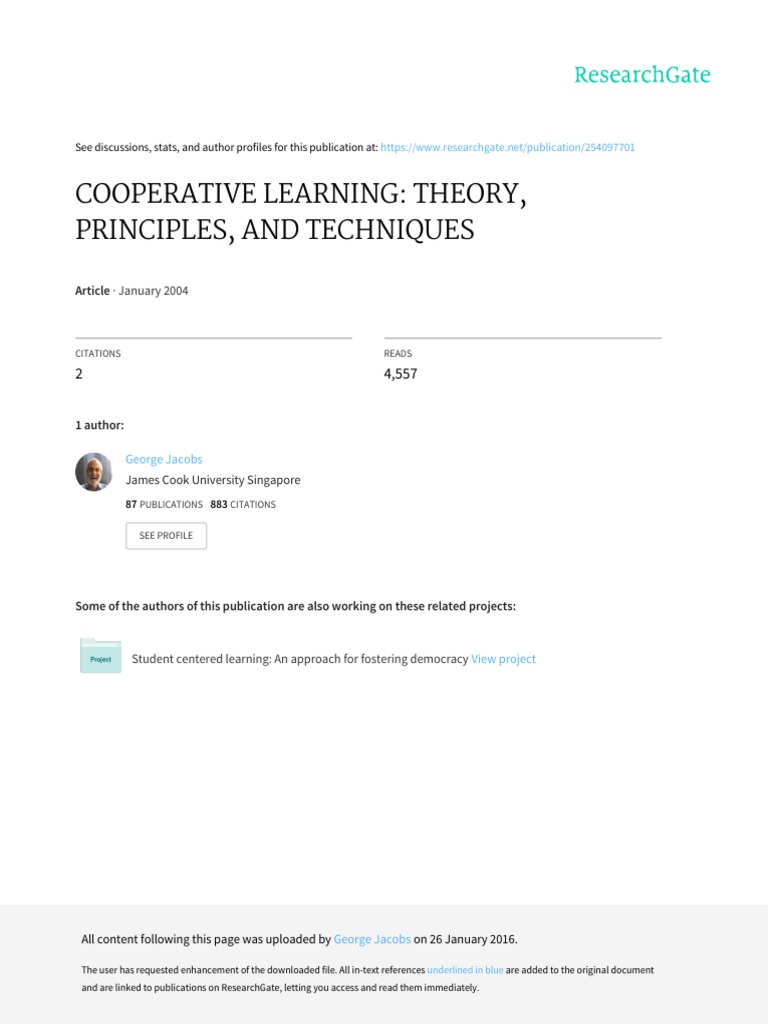 Cooperative Learning in L2 Instruction | PDF | Second Language ...