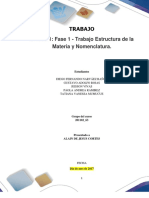 Formato Entrega Trabajo Colaborativo - Unidad 1 Fase 1 - Trabajo Estructura de La Materia y Nomenclatura - Grupo 63