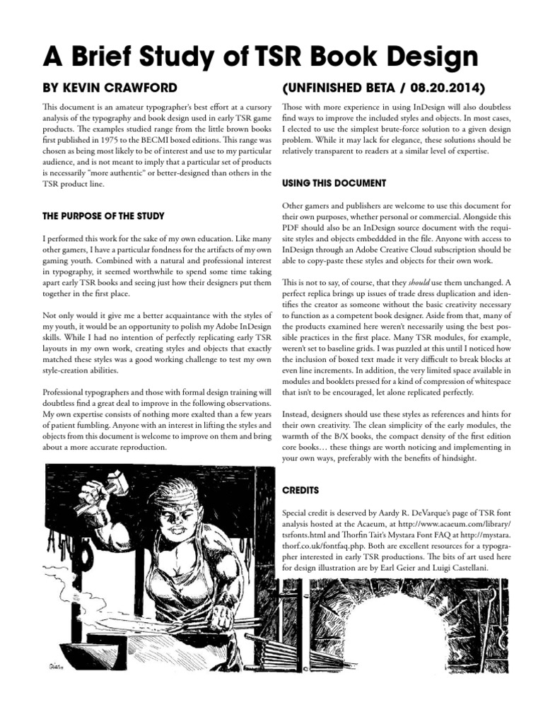 Early TSR Typography Analysis | PDF | Paragraph | Typefaces