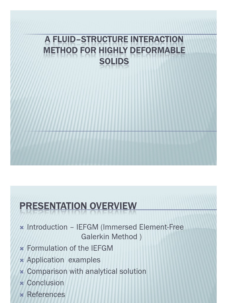 Fluide Structure Interaction PDF Continuum Mechanics Finite