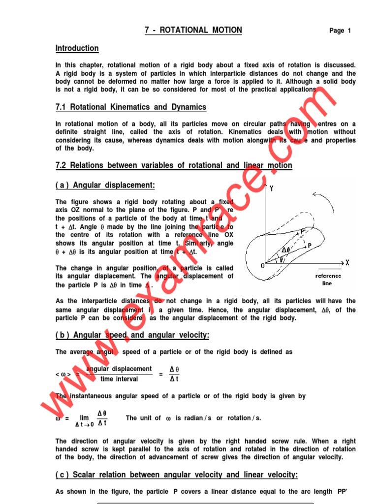 Physics Rotational Motion PDF | PDF | Rotation Around A Fixed Axis | Torque
