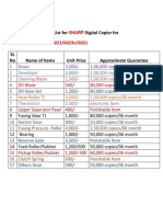 Spare Parts List PDF