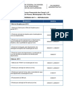 Calendário Administrativo 2017-1 - Campi I e IV Republicado