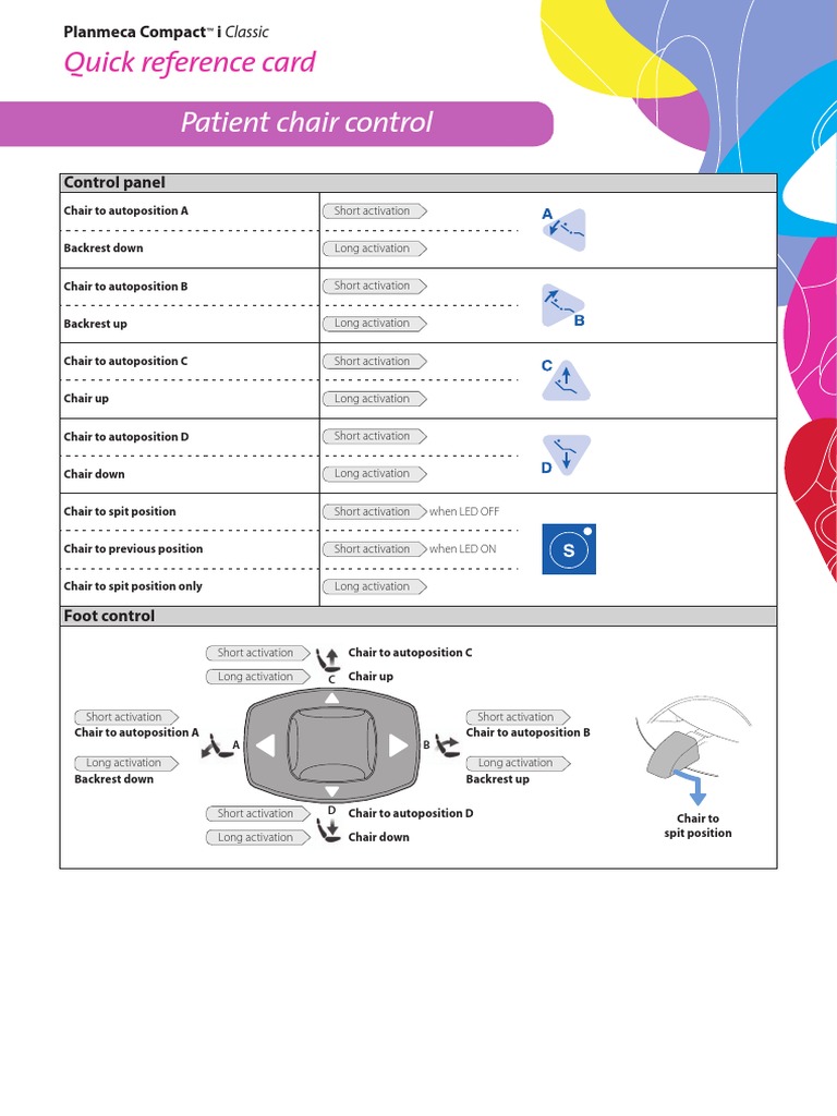 Patient Chair Control: Quick Reference Card | PDF | Equipment ...