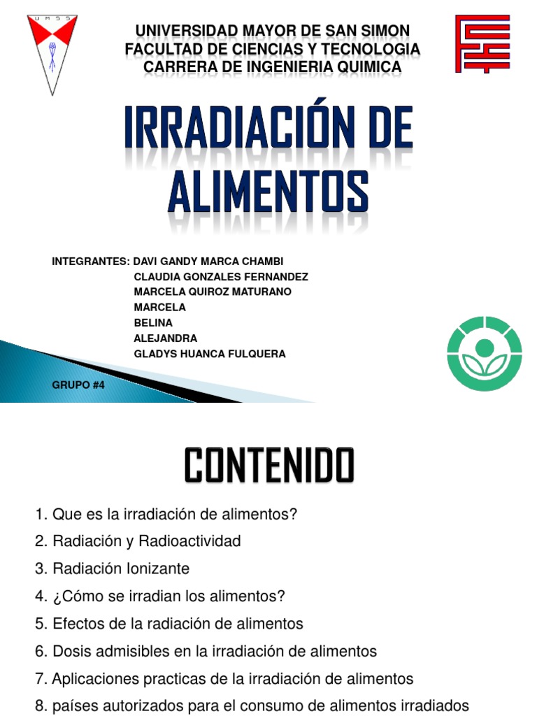 Ejemplos de Irradiación de Alimentos | PDF | Radiación ionizante ...