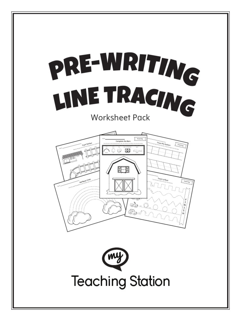pre writing line tracing worksheet packpdf