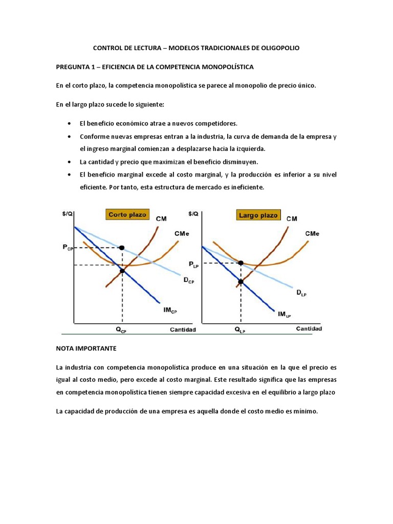 Modelos de Oligopolio y Diferenciación | PDF | Monopolio | Mercado ...