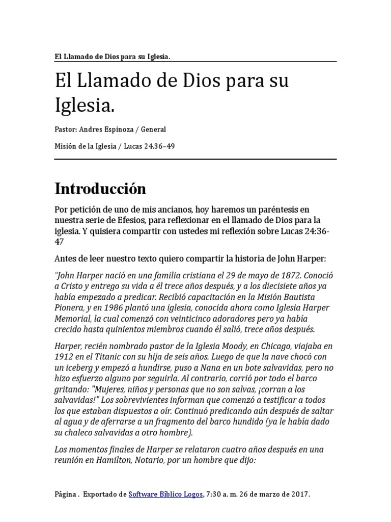 El Llamado de Dios para Su Iglesia | PDF | Cristo (título) | Jesús