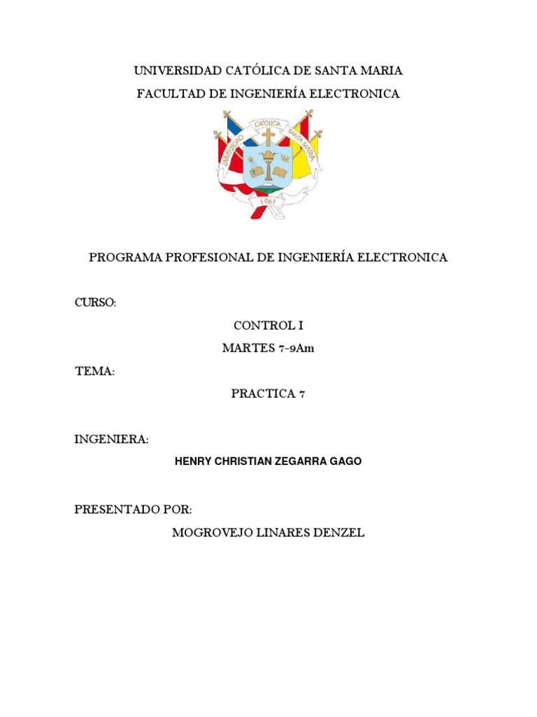 Practica 7 Control | PDF | Sistema de control | Ecuaciones