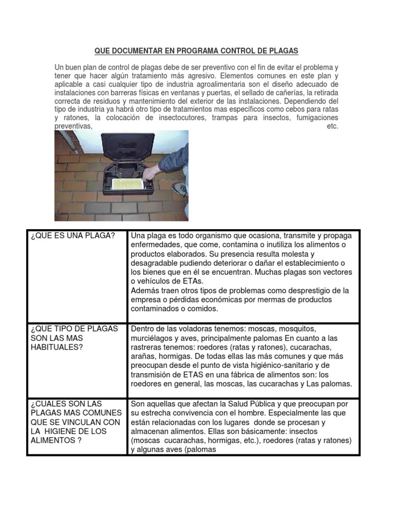 Control de Plagas en la Industria Alimentaria | PDF | Plaga (organismo ...