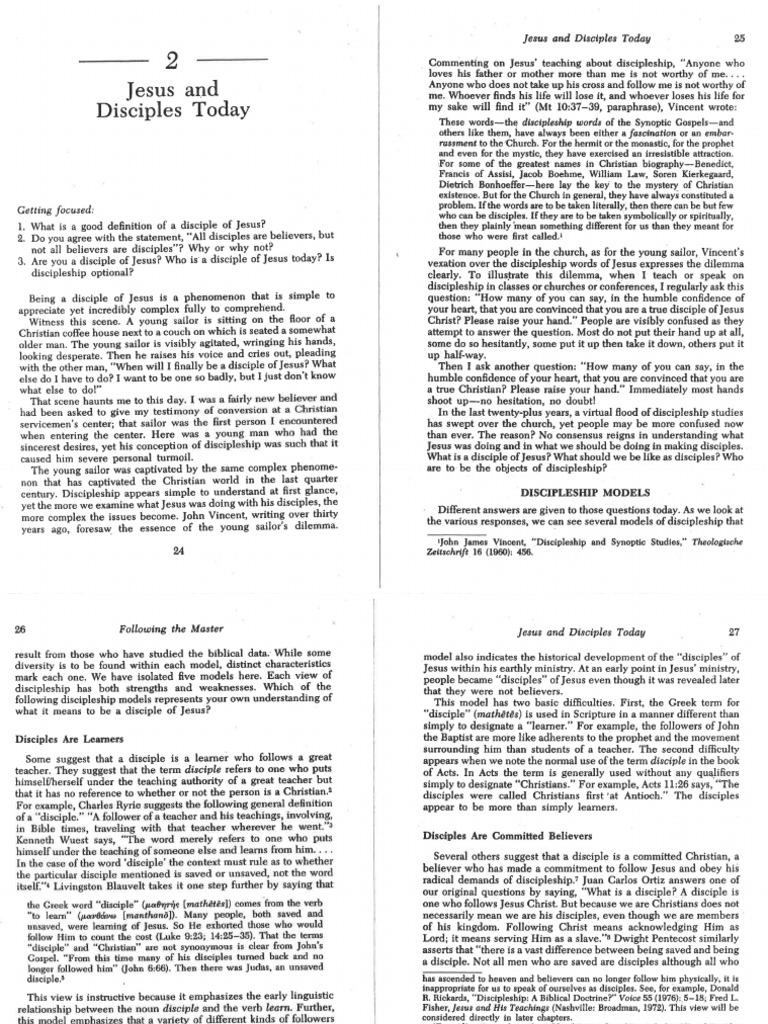 Jesus and Disciples Today PDF | PDF