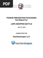 LDPE Dropper BottleS Test Report For Heartland