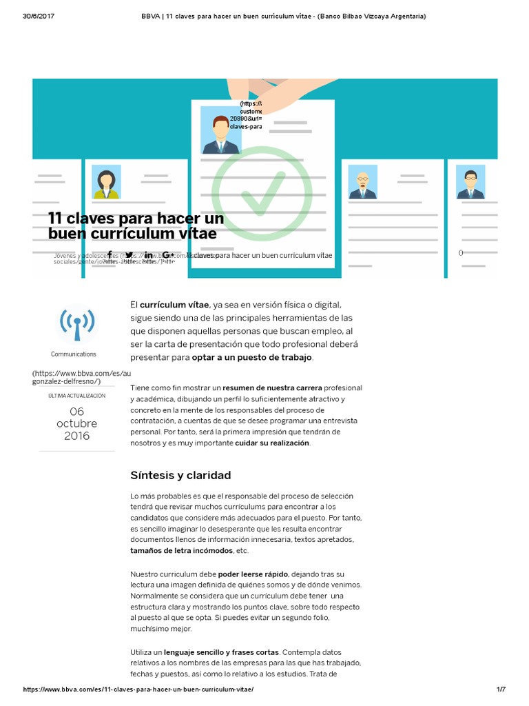 Curriculum vitae sections image