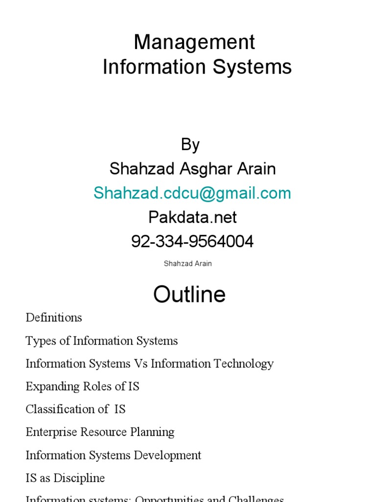 Overview of Information Systems Concepts | PDF | Information System ...