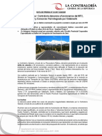 NP33-2017 - Interoceánica Sur: Contraloría Denuncia A Funcionarios Del MTC, OSITRAN y Consorcio Vial Integrado Por Odebrecht