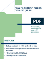 Securities & Exchange Board of India (Sebi) : Presented By:-Rashi Aggarwal MBA (307) 2020070099