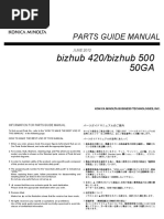 Konica Minolta Bizhub 420 500 Parts Manual